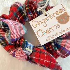 Flannel Plaid Scrunchie - Holiday Hair Scrunchie - Christmas Hair Scrunchie
